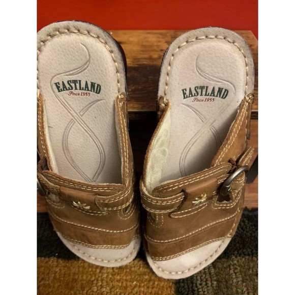 ❤️ Eastland Brown Leather Slides Sandals size 6 Vintage ❤️ - Picture 3 of 5